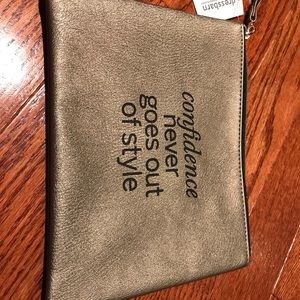 NWT gold clutch/makeup or jewelry bag